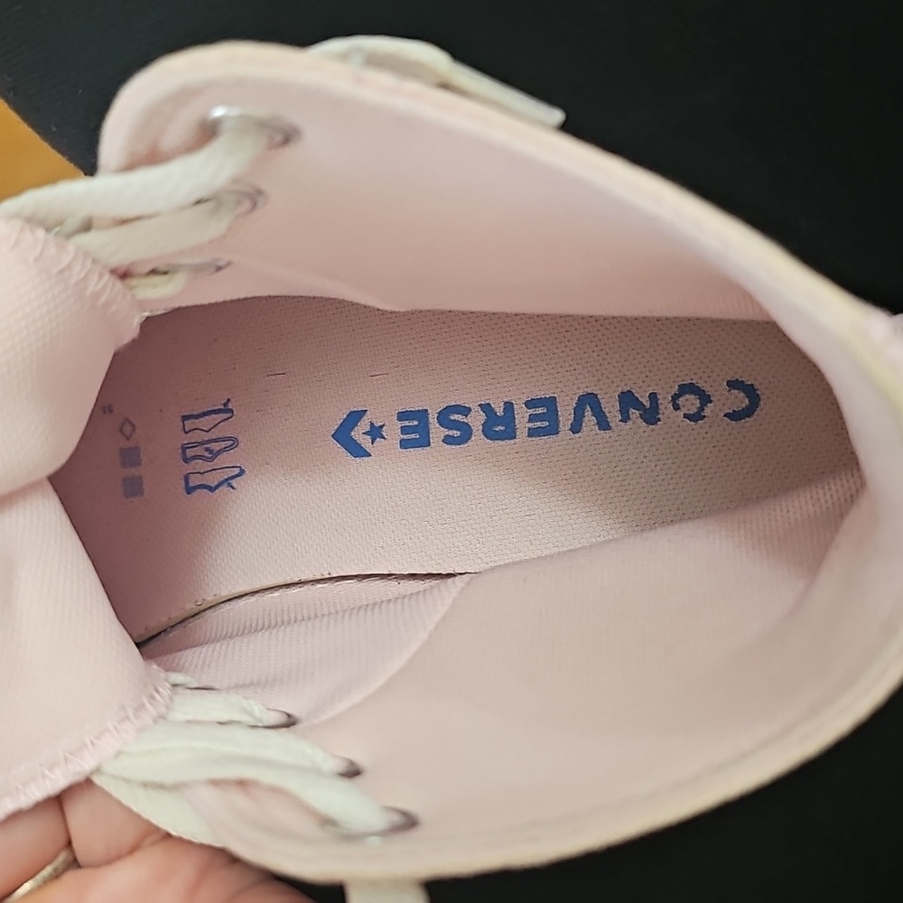 Converse Women's Pink High-Tops with Blue Accents - Picture 8 of 10